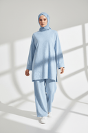 Light blue set white studio shadows